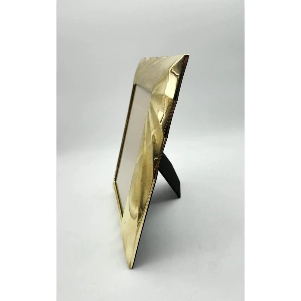 Vintage Towle Wave Design Frame Brass Gold Tone Freestanding 8X10. Art Deco